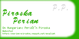 piroska perian business card